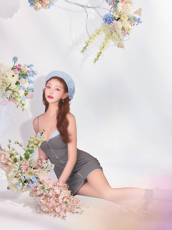 画像11: 【予約商品/1月上旬発送予定】XSサイズあり【Glossy/グロッシー】フロントジップ/ 台形/ タイト/ ミニドレス/ キャバドレス[OF08]