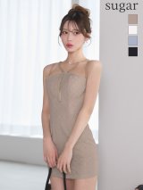 【予約商品/3月中旬発送予定】XSサイズあり【Glossy/グロッシー】スタッズ/ ダイヤ/ ジャガード/ ミニドレス/ キャバドレス[OF08]