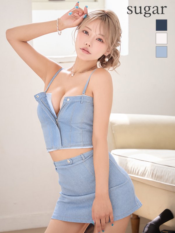 ブルー　モデル：如月れい　身長：156cm　着用サイズ：Sサイズ