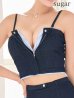 ネイビー　モデル：如月れい　身長：156cm　着用サイズ：Sサイズ
