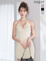 【予約商品/3月中旬発送予定】XSサイズあり【Glossy/グロッシー】バックリボン/ ニット/ ストレッチ/ タイト/ ミニドレス/ キャバドレス[OF08]