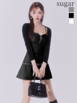 【予約商品/6月上旬発送予定】XSサイズあり【ROBE de FLEURS Glossy/ローブ・ド・フルール グロッシー】ボレロ着脱可能/ ローベルトデザイン/ プリーツ/ ミニドレス/ キャバドレス[OF2]