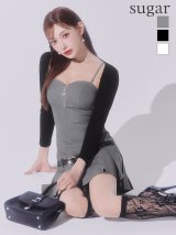 【予約商品/6月上旬発送予定】XSサイズあり【ROBE de FLEURS Glossy/ローブ・ド・フルール グロッシー】ボレロ着脱可能/ ローベルトデザイン/ プリーツ/ ミニドレス/ キャバドレス[OF2]