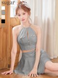 XSサイズあり【Glossy/グロッシー】チェックレース/ ツイル/ セットアップ/ フレア/ ミニドレス/ キャバドレス[OF08]