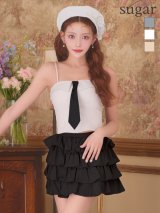 【予約商品/1月上旬発送予定】XSサイズあり【Glossy/グロッシー】セットアップ/ ネクタイ/ フリル/ ブロード/ ツイル/ ミニドレス/ キャバドレス[OF08]