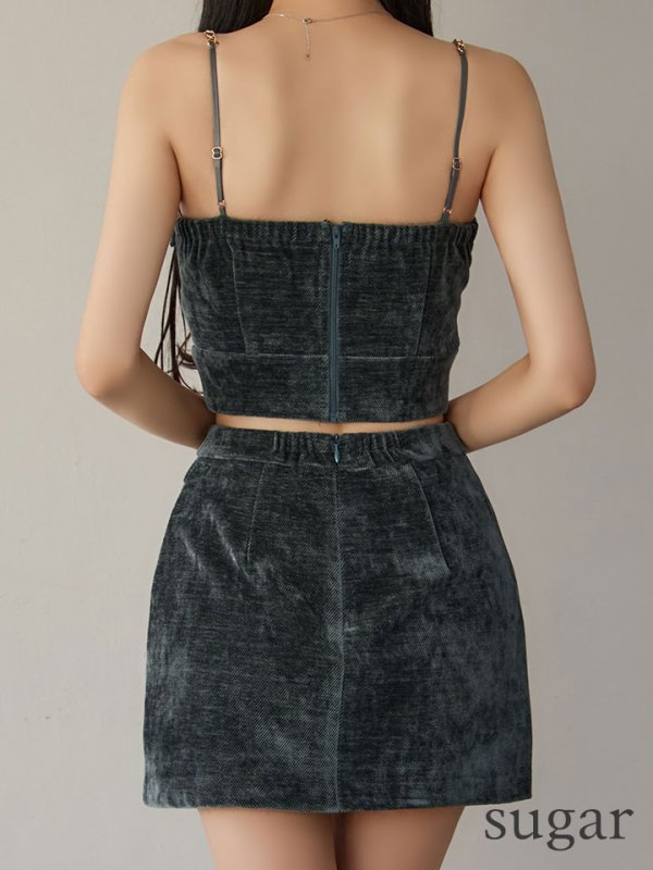 グレー　モデル：まおちゃる　身長：158cm　着用サイズ：Sサイズ