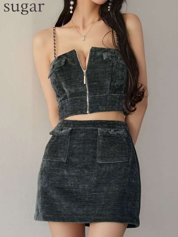 グレー　モデル：まおちゃる　身長：158cm　着用サイズ：Sサイズ