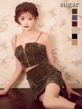 XSサイズあり【Glossy/グロッシー】コーデュロイ/ バストジップ/ セットアップ/ ミニドレス/ キャバドレス[OF08]