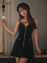 【予約商品/12月中旬発送予定】XSサイズあり【Glossy/グロッシー】バストリボン/ ラメツイード/ キャミ/ フレア/ ミニドレス/ キャバドレス[OF08]