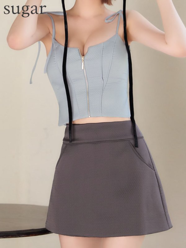 ブルーxグレー　モデル：れみれみ　身長：163cm　着用サイズ：Sサイズ