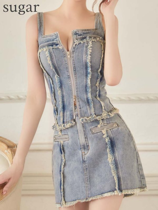 ブルー　モデル：れみれみ　身長：163cm　着用サイズ：Sサイズ