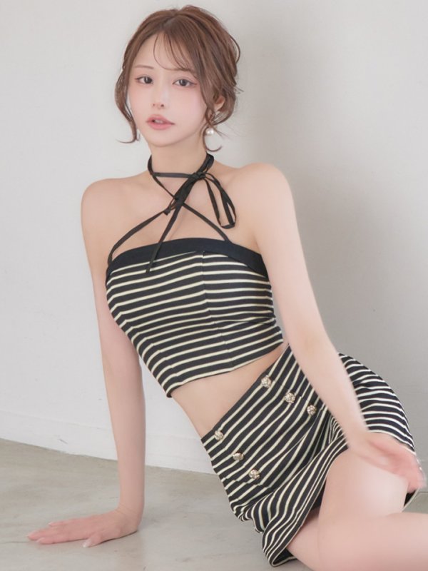  ブラックxベージュ モデル：れみれみ　身長：163cm　着用サイズ：Sサイズ