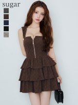 【予約商品/9月中旬発送予定】XSサイズあり【Glossy/グロッシー】2way/ フーディー/ バストジップ/ ティアード/ フレア/ ミニドレス/ キャバドレス[OF08]