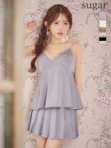 【Glossy/グロッシー】チェーン/ サテン/ キャミソール/ セットアップ/ フレア/ ミニドレス/ キャバドレス[OF08]【一部予約商品/12月下旬発送予定】