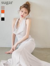 XSサイズあり【Glossy/グロッシー】ラメニット/ ドレープ/ ホルター/ マーメイド/ ワンピース/ ロングドレス/ キャバドレスlong[OF08]