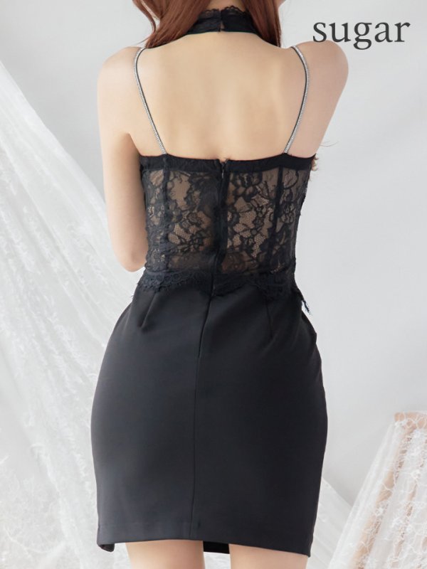 画像8: 【Andy GLAMOROUS/アンディグラマラス】アメスリ/ ホルターネック/ レース切り替え/ スリット/ タイト/ ミニドレス/ キャバドレス[OF05]