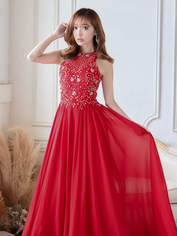 画像6: 【Lip line/リップライン】ビジュー/ アメスリ/ 刺繍レース/ シフォン/ ロングドレス/ キャバドレスlong[HC03]