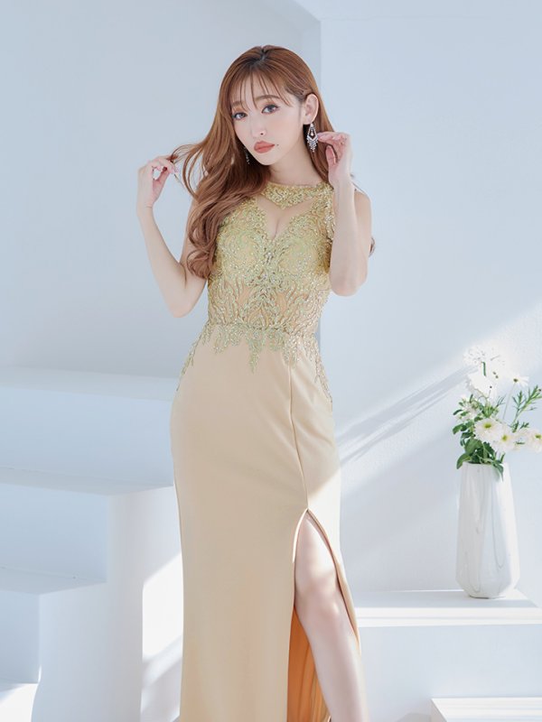 画像18: 【Lip line/リップライン】マーメイド/ ビジュー/ 刺繍/ ストレッチ/ スリット/ ロングドレス/ キャバドレス long[HC03]