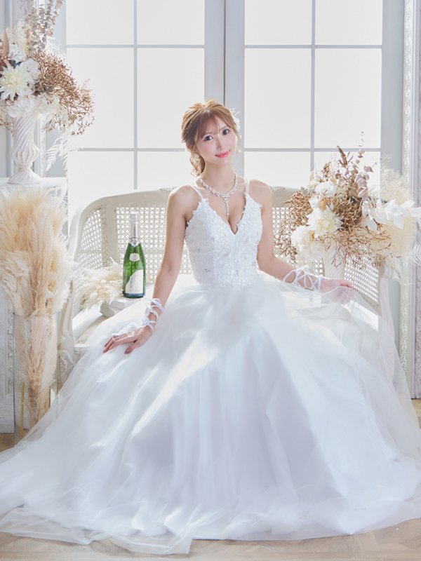 画像6: 【関西コレクション着用】【Lip line/リップライン】デザイン刺繍レース/ スピンドル/ メッシュ切り替え/ Aライン/ ロングドレス/ キャバドレス long[HC03]