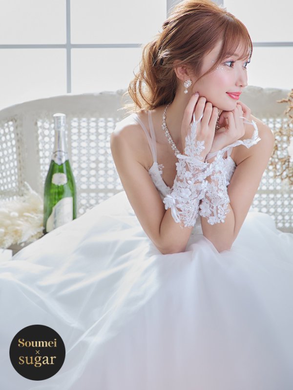 画像3: 【関西コレクション着用】【Lip line/リップライン】デザイン刺繍レース/ スピンドル/ メッシュ切り替え/ Aライン/ ロングドレス/ キャバドレス long[HC03]