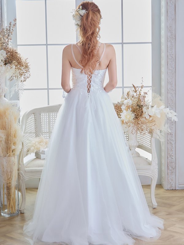 画像11: 【関西コレクション着用】【Lip line/リップライン】デザイン刺繍レース/ スピンドル/ メッシュ切り替え/ Aライン/ ロングドレス/ キャバドレス long[HC03]