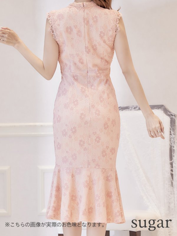 画像17: Lサイズあり【VANESSA HEART / ヴァネッサハート】【OF05】マーメイド/ フラワーレース/ ノースリーブ/ ひざ丈/ ワンピース/ ミディアムドレス/ キャバドレス