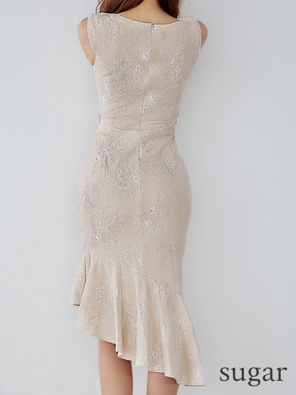 画像15: Lサイズあり【VANESSA HEART / ヴァネッサハート】【OF05】マーメイド/ ワンピース/ アシンメトリーフリル/ ノースリーブ/ 総レース/ ミディアム丈/ キャバドレス