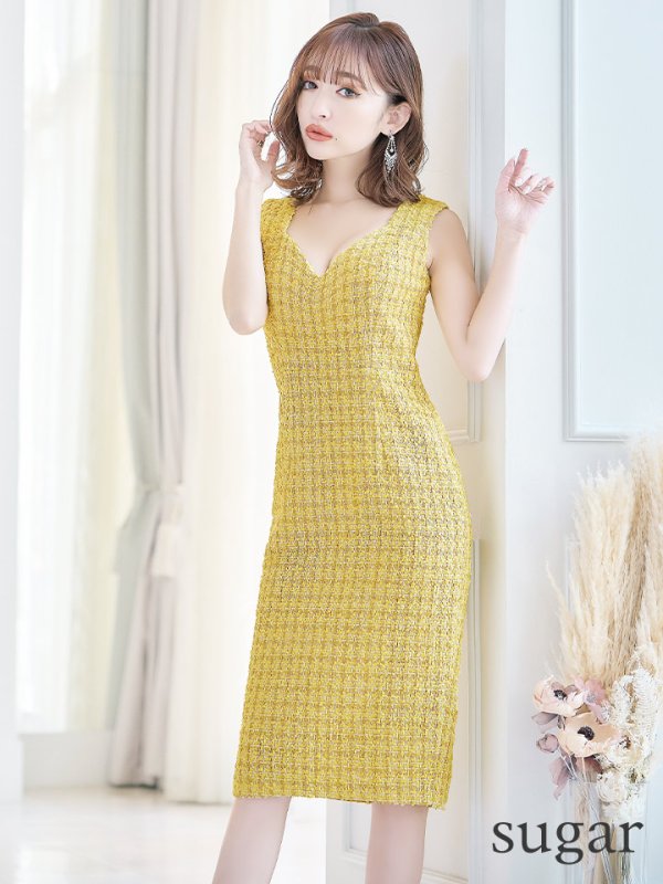 画像28: Lサイズあり【VANESSA HEART / ヴァネッサハート】【OF05】ツイード/ ノースリーブ/ タイト/ ひざ丈/ ミディアム/ ワンピース/ キャバドレス