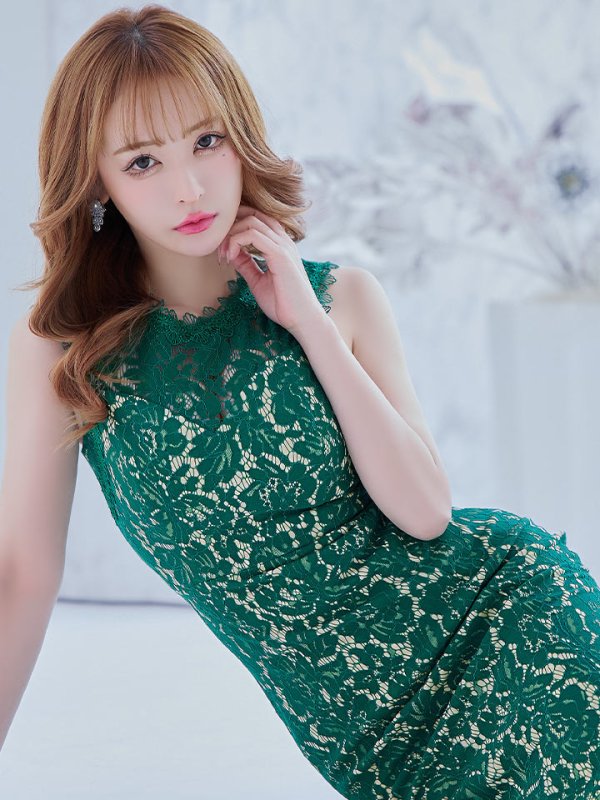 画像6: 【VANESSA HEART / ヴァネッサハート】【OF05】マーメイド/ 総レース/ ノースリーブ/ 切り替えデザイン/ ひざ丈/ ワンピース/ ミディアムドレス/ キャバドレス