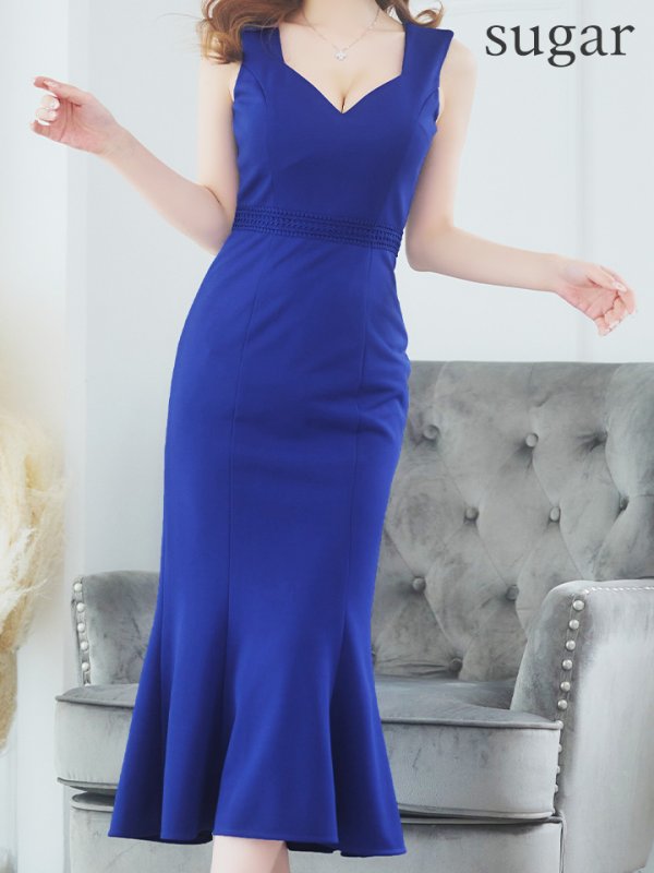 画像10: Lサイズあり【VANESSA HEART / ヴァネッサハート】【OF05】マーメイド/ ワンカラー/ ノースリーブ/ ハートカット/ 切り替えデザイン/ ワンピース/ ミモレ丈/ ミディアムドレス/ キャバドレス