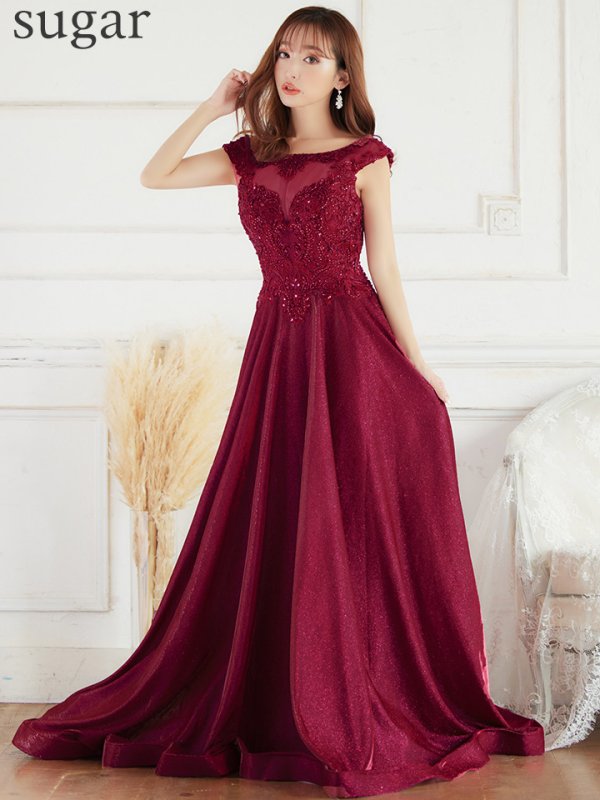 画像7: 【Lip line/リップライン】ビーズ刺繍/ Aライン/ シアー/ ラメ/ ロングドレス / キャバドレスlong[HC03]