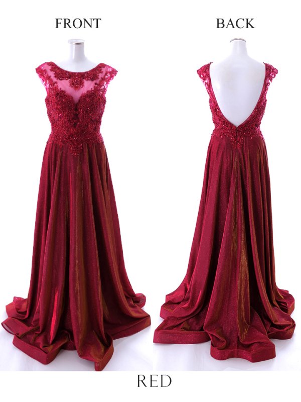 画像10: 【Lip line/リップライン】ビーズ刺繍/ Aライン/ シアー/ ラメ/ ロングドレス / キャバドレスlong[HC03]