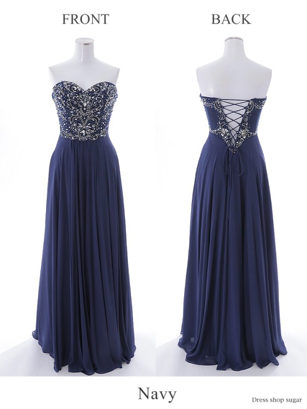 画像31: 【Lip line/リップライン】ベア/ ビジュー/ スピンドル/ シフォン/ ロングドレス/ キャバドレス long[HC03]