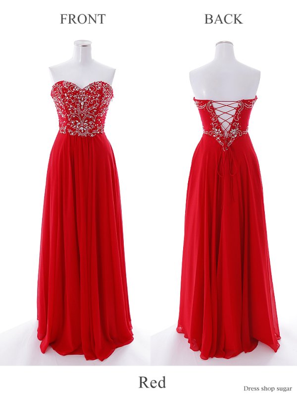 画像32: 【Lip line/リップライン】ベア/ ビジュー/ スピンドル/ シフォン/ ロングドレス/ キャバドレス long[HC03]