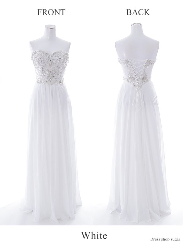 画像27: 【Lip line/リップライン】ベア/ ビジュー/ スピンドル/ シフォン/ ロングドレス/ キャバドレス long[HC03]