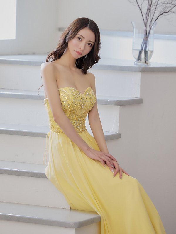 画像18: 【Lip line/リップライン】ベア/ ビジュー/ スピンドル/ シフォン/ ロングドレス/ キャバドレス long[HC03]