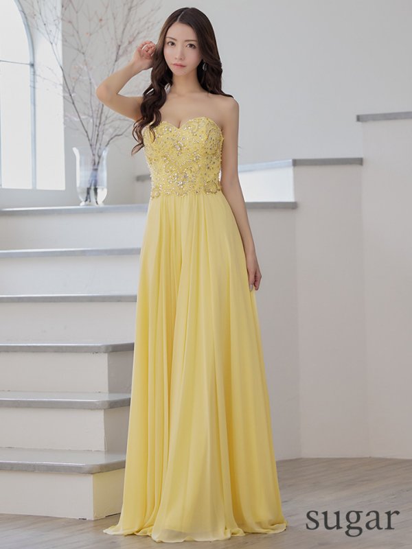 画像21: 【Lip line/リップライン】ベア/ ビジュー/ スピンドル/ シフォン/ ロングドレス/ キャバドレス long[HC03]