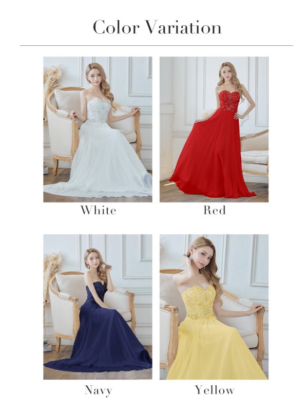 画像34: 【Lip line/リップライン】ベア/ ビジュー/ スピンドル/ シフォン/ ロングドレス/ キャバドレス long[HC03]