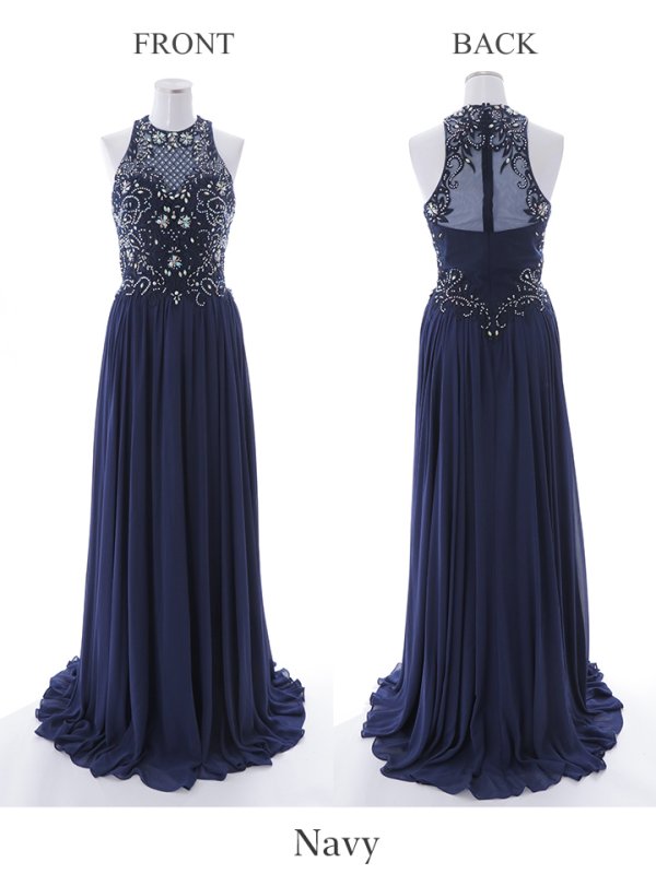 画像20: 【Lip line/リップライン】ビジュー/ アメスリ/ 刺繍レース/ シフォン/ ロングドレス/ キャバドレスlong[HC03]