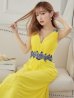 画像3: 【Lip line/リップライン】フラワー刺繍/ チュール/ ギャザー/ スピンドル/ ロングドレス/ キャバドレス long[HC03]