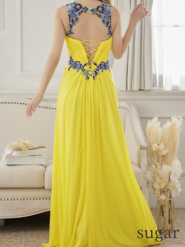 画像8: 【Lip line/リップライン】フラワー刺繍/ チュール/ ギャザー/ スピンドル/ ロングドレス/ キャバドレス long[HC03]