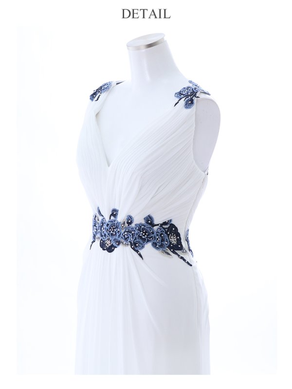 画像14: 【Lip line/リップライン】フラワー刺繍/ チュール/ ギャザー/ スピンドル/ ロングドレス/ キャバドレス long[HC03]