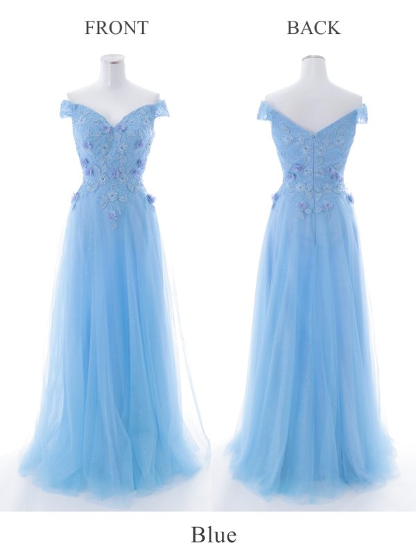 画像16: 【Lip line/リップライン】フラワー刺繍/ Aライン/ ラメ/ チュール/ ロングドレス/ キャバドレスlong[HC03]