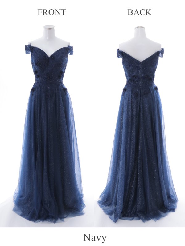 画像20: 【Lip line/リップライン】フラワー刺繍/ Aライン/ ラメ/ チュール/ ロングドレス/ キャバドレスlong[HC03]