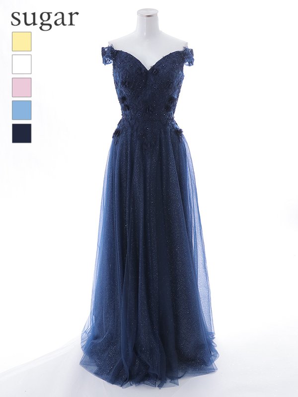 画像19: 【Lip line/リップライン】フラワー刺繍/ Aライン/ ラメ/ チュール/ ロングドレス/ キャバドレスlong[HC03]