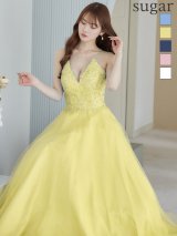 【Lip line/リップライン】デザイン刺繍レース/ スピンドル/ メッシュ切り替え/ Aライン/ ロングドレス/ キャバドレス long[HC03]