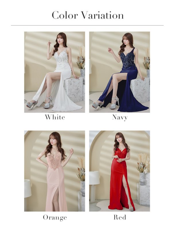 画像20: 【Lip line/リップライン】カットアウト/ ビジュー/ ストレッチ/ ノースリーブ/ タイト/ ロングドレス/ キャバドレス long[HC03]