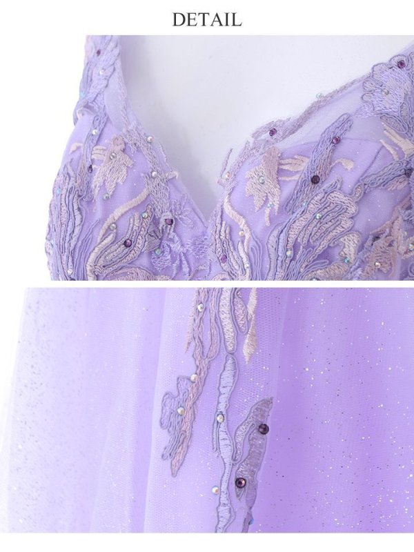 画像26: 【関西コレクション着用】【Lip line/リップライン】フラワー刺繍/ Vネック/ Aライン/ ノースリーブ/ プリンセス/ フレア/ ロングドレス/ キャバドレス long[HC03]