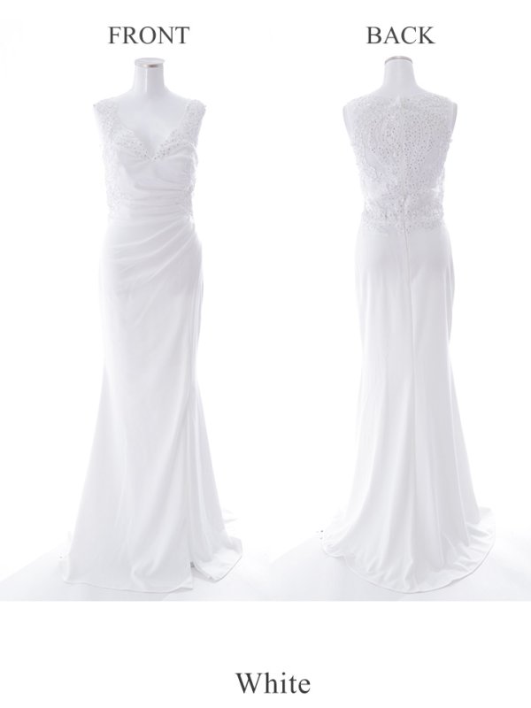 画像18: 【Lip line/リップライン】レース刺繍/ タック/ スリット/ ノースリーブ/ ストレッチ/ ロングドレス/ キャバドレス long[HC03]