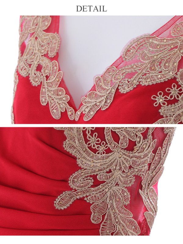 画像20: 【Lip line/リップライン】レース刺繍/ タック/ スリット/ ノースリーブ/ ストレッチ/ ロングドレス/ キャバドレス long[HC03]